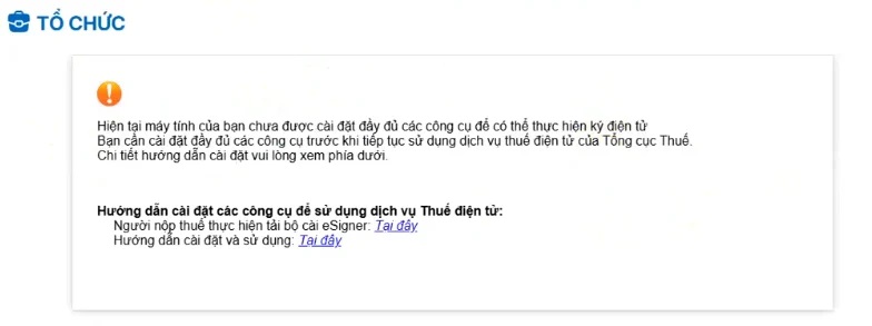 Sửa lỗi không vào lập giấy nộp tiền thuế trên Dịch vụ công hiển thị 'Máy tính của bạn chưa cài đặt đầy đủ các công cụ để có thể thực hiện ký điện tử' như thế nào?